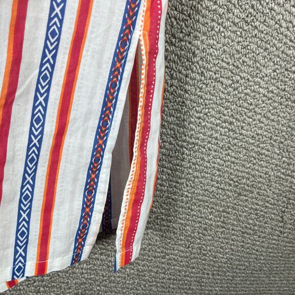 Mountain And Isle Shirt Mens Large Multicolor Striped Button Up Short Sleeves - Picture 4 of 10
